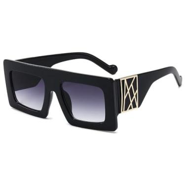 Imagem de Óculos de sol grandes femininos, pretos, com viseira de sol masculina, C1 preto e cinza, polarizados