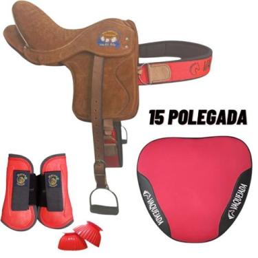 Imagem de Sela Semi Profissional Vaquejada Cavalo em Couro manta caneleira - sel