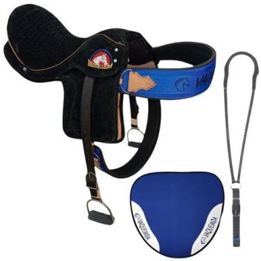 Imagem de Sela Semi Profissional em Couro de Cavalo Montaria Vaquejada - shoppin
