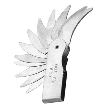 Imagem de ZJchao Conjunto de Medidores de Raio, Aço Inoxidável Bitola de Bitola de Perfil Externo Côncavo Interno Convexo Ferramenta para Ferramentas e Fabricantes de Matrizes Verificação (R52-100mm)