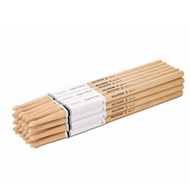 Imagem de AQJUNONG Baquetas 2B, 12 pares de baquetas de bordo 2B, baquetas de ponta de madeira 2B para bateria acústica e conjunto eletrônico.