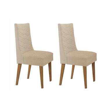 Imagem de Kit 2 Cadeiras Sala Jantar Dafne Luxo 2 Un Imbuia/Linho Turim - Rufato