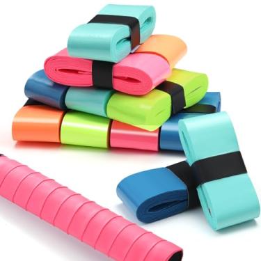 Imagem de Jadive 100 pçs fita aderente para raquete de tênis antiderrapante overgrips PU absorvente Badminton Grip Tape para varas de pesca de raquete de badminton (cores brilhantes)