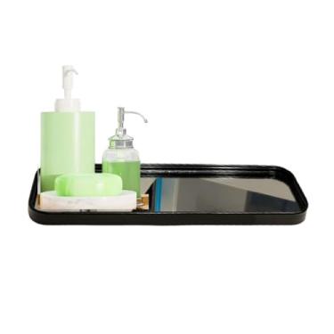 Imagem de Bandeja Espelhada Retangular Premium – Organização com Estilo e Refinamento (Preta)