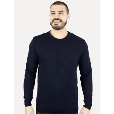 Imagem de Suéter Calvin Klein Jeans Masculino Tricot Maxi CK Azul Marinho-Masculino