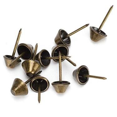 Imagem de 100 peças de tachinhas de estofamento, 11 x 23 mm cabeça de sino de ferro pregos de móveis bronze tachas de estofamento tachas de polegar para móveis decoração de porta de sofá cor bronze