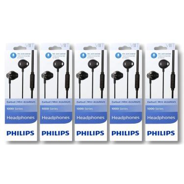 Imagem de Kit 5 fones de ouvido intra-auricular Philips TAUE 101 preto