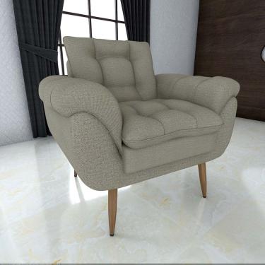 Imagem de Poltrona Decorativa Xangai 1 Lugar Veludo Jaguar Palha - Matrix