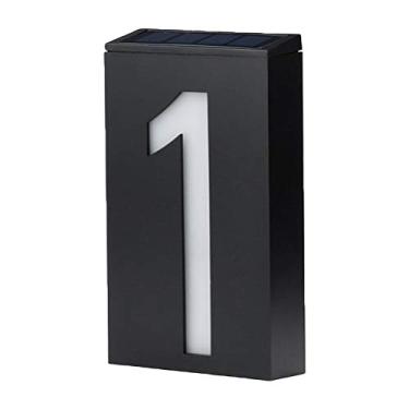 Imagem de Hyuduo LED Solar House Number Light, 6 LEDs Brancos, Wall Mount, Instalação Rápida, Crepúsculo Automático Ao Amanhecer, Com Endereço Placa Número Dígitos Placa Lâmpada, Resistente às (#6)