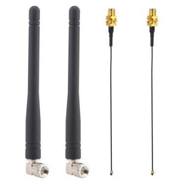 Imagem de Kaunosta 2 antenas 4G LTE 698-2700Mhz 3dBi Mimo Omni SMA macho banda larga + 2 x 15 cm IPEX MHF1 para SMA cabo de extensão fêmea para roteador/adaptador USB/reapter/cartão PCl de rede/câmera de