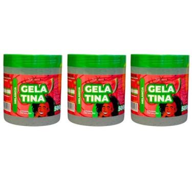 Imagem de Kit 3x Gelatina Hidratação Definição De Cachos E Volume Melancia 500g 