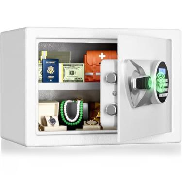 Imagem de BlackSmith Cofre biométrico 1.0 cofre digital de segurança doméstica com visor LCD sistema de alarme duplo modo mudo acesso rápido reconhecimento de impressão digital caixa de bloqueio para joias de