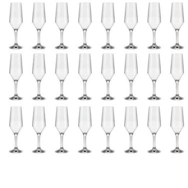 Imagem de Kit 24 Taça Champagne Cristal Buffet Vidro Liso 186 ml Nadir - Lua Mís