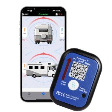 Imagem de Sistema de nivelamento de RV sem fio - aplicativo de telefone fácil de usar (no Google Play e na App Store) com medições de nivelamento precisas em tempo real, nível avançado de RV sem fio e sistema