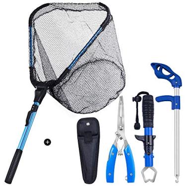Imagem de Bombrooster Kit de ferramentas de pesca, rede de pouso de peixe, alicate, aderente, removedor de gancho, acessório de caiaque
