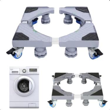 Imagem de Suporte de Rodinhas Quadrada para Máquinas e Geladeira Ajustável - ROM