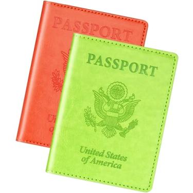 Imagem de Herain Suporte de passaporte, capa de passaporte, carteira de passaporte, para homens e mulheres, capa de passaporte, protetor de livro de passaporte, combo de porta-cartão de passaporte e vacina