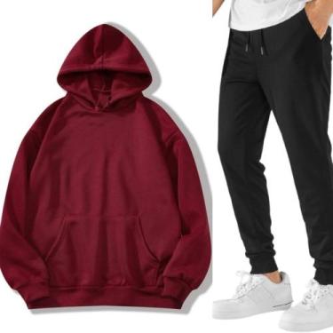 Imagem de Kit moleton de algodão com calça - GBR, Vinho, GG