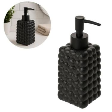 Imagem de Porta Sabonete Liquido Bubble 300ml Preto de Cerâmica - Lyor