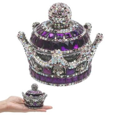 Imagem de Aromatizador de ar Crown para carro, difusor de fragrância de cristal, suporte de aromatizador de ar, frasco de ornamento de purificadores de cristal de coroa para painel de carro, decoração de casa e