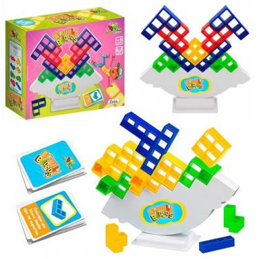 Imagem de Blocos De Empilhar Jogo Equili Blocos Estilo Tetris Brinquedo Educativ