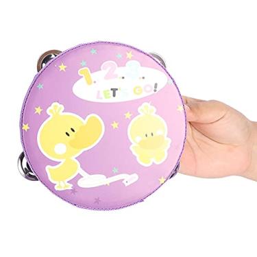 Imagem de KIMISS 15cm de Pandeiro de Madeira Portátil - Instrumento Colorido de Percussão de Campainha para e Adultos - Fácil de Tocar Acessório de Música para Dança e Cantar (#02)