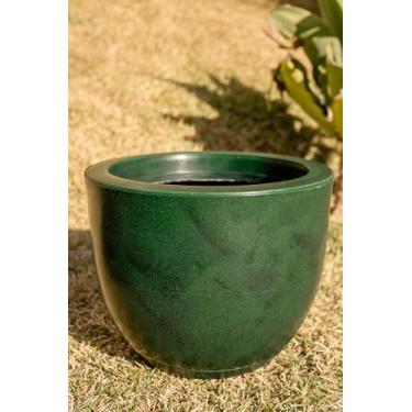 Imagem de Vaso Plantas Decorativo Polietileno Bojo Marmorizado Liso N1 (Verde)