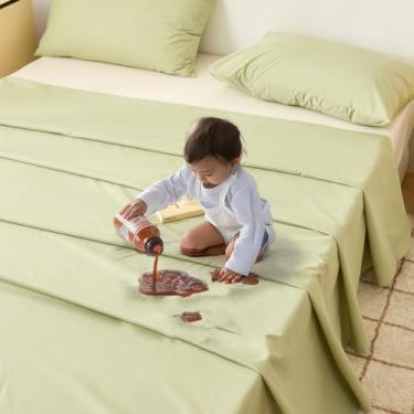 Imagem de Lençol de cama à prova d'água, protetor de móveis, lençol de cima, tamanho Queen, camada dupla, tecido TPU absorvente, respirável, protetor de colchão para incontinência, protetor de xixi para colchão