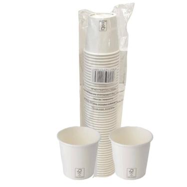Imagem de Copo De Papel Branco 100Ml 110Ml Biodegradável Térmico C/500