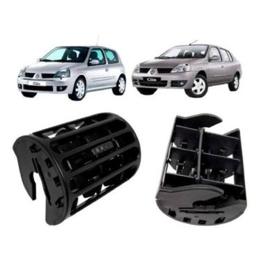 Imagem de Par Difusores De Ar Lateral Renault Clio 2000 A 2016 Preto
