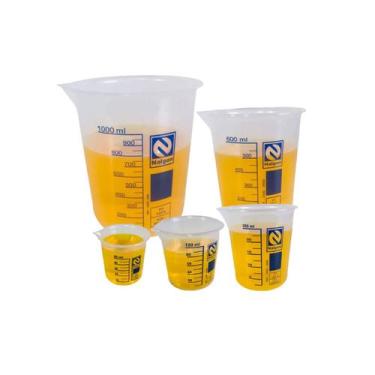 Imagem de Kit Becker bequer Poli Autoclavavel 50, 100, 250, 600 e 1000ml - Nalgo