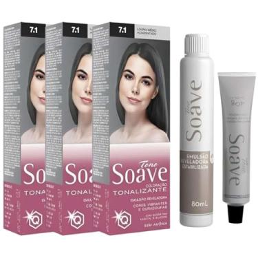 Imagem de Coloração Capilar Tonalizante Sem Amônia Tono Soave Capelli 3 Und (7.1 Louro Médio Acinzentado)