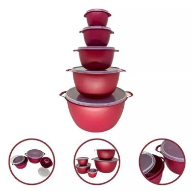 Imagem de Conjunto Kit 5 Potes Organizadores Bowls Com Tampa Transparente - MB