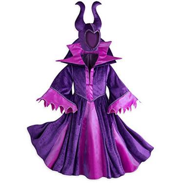 Imagem de Disney Store Official Maleficent Halloween Costume for Girls - Disney Halloween Costumes for kids - Dress up Clothes for Pretend Play - Cosplay Costume with Embroidered Details - Size 7/8