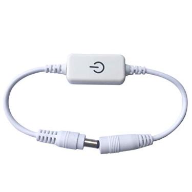 Imagem de Controle de painel de toque DC12V 5V-24V 5A PWM Interruptor liga/desliga 0%-100% suave com conector CC 5.5-2.1 para fita de luz LED (branco)