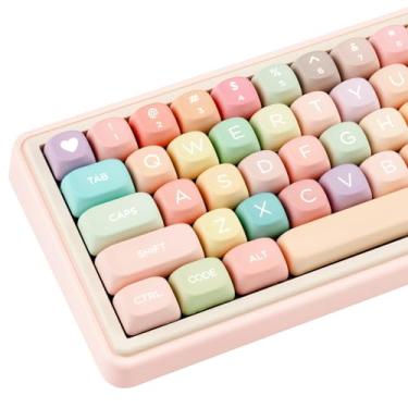 Imagem de COOMICKEY MOA Profile PBT Keycaps Candy Keycaps, Dye-Sublimation Cute Keycaps, Conjunto de 126 teclas personalizadas para teclado mecânico Cherry MX 61/64/68/84/87/100/104/108 Cherry MX
