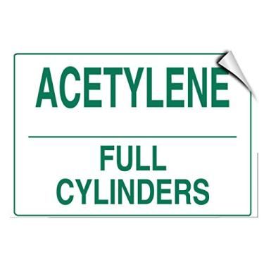 Imagem de Adesivo de adesivo de etiqueta inflamável com cilindros cheios de acetileno adere a qualquer superfície