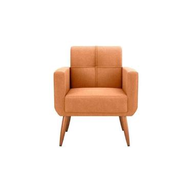 Imagem de Poltrona Cadeira Com Puff Para Descanço Acabamento Premium Havana Matrix Boucle Mostarda