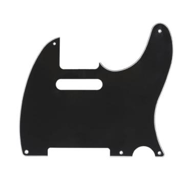 Imagem de ROZILO Pickguard Tele para guitarra vintage preta com 3 camadas e 5 furos para estilo telecaster padrão dos EUA/México