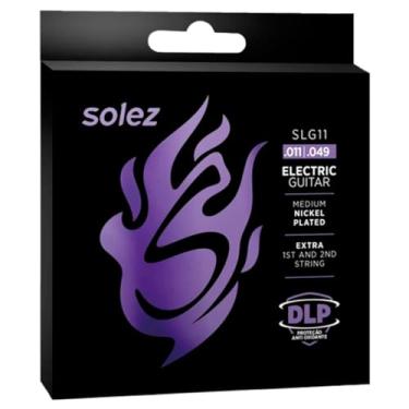 Imagem de Encordoamento Solez Guitarra SLG – Cordas Aço Niquelado com DLP, Durabilidade Estendida, Maciez e Timbre Equilibrado 09 010 011 012 Original (0.11)