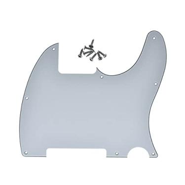 Imagem de Dopro 8 furos Tele placa de raspagem de guitarra em branco para FD Telecaster Esquire Branco 3Ply