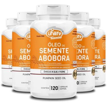 Imagem de Kit 5 Óleo De Semente De Abóbora Unilife 120 Cápsulas