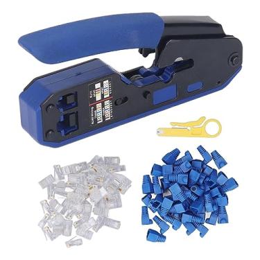 Imagem de RJ45 Ferramenta de crimpagem Profissional Aço de aço Terminal Crimper Stripper Kit com conector 8p8c para Cat5 Cat5e Cat6 Cable Network Instalação