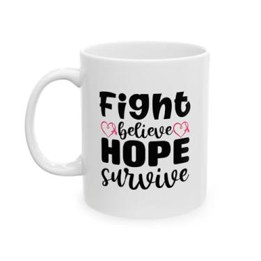 Imagem de SpreadPassion Caneca de cerâmica inspiradora, presente motivacional para combatentes do câncer, esperança e resiliência, caneca de café e chá, copo de suporte para amigos