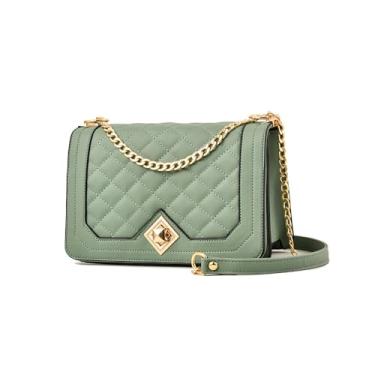 Imagem de Kehpish Bolsa tiracolo pequena para mulheres, bolsa de ombro acolchoada, bolsa clutch com alça de corrente, Bolsa tiracolo acolchoada - verde, Clássico