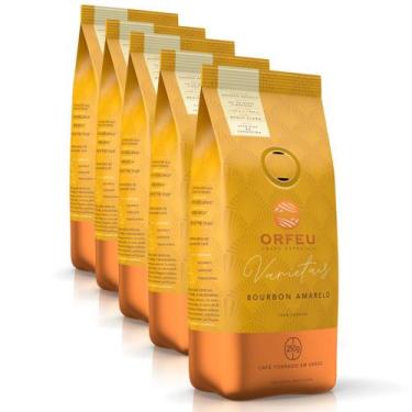Imagem de Café em Grãos Orfeu Bourbon Amarelo Kit 5 Pacotes de 250g