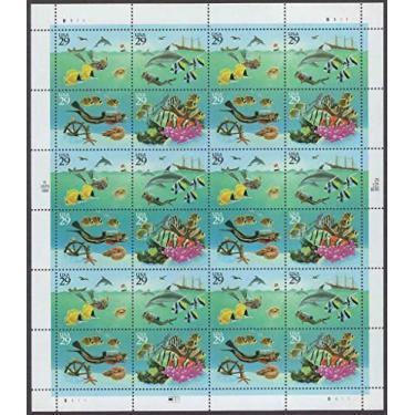 Imagem de USPS Wonders of The Sea (Motorboat, Ship, Ship's Wheel, Coral)(Sheet of 20) 29 Cent Postage Stamps 1994 Scott #2863-2866