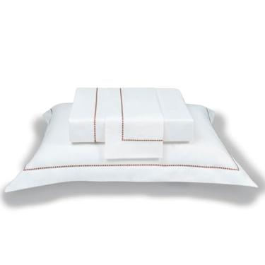 Imagem de JOGO DE LENÇOL NATU PALLINA TERRACOTA 100% ALGODÃO CETIM 300 FIOS QUEEN 4 PÇS