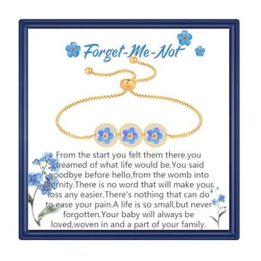 Imagem de MollyQueen Pulseira Memorial Perda de Bebês Mulheres Presentes de Aborto Espontâneo, ajustável, Cobre, Sem Pedra Preciosa