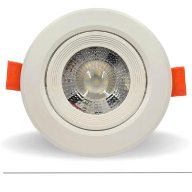 Imagem de Kit 5 Spot Dicroica Redondo Direcionável Led Smd 5W Quente